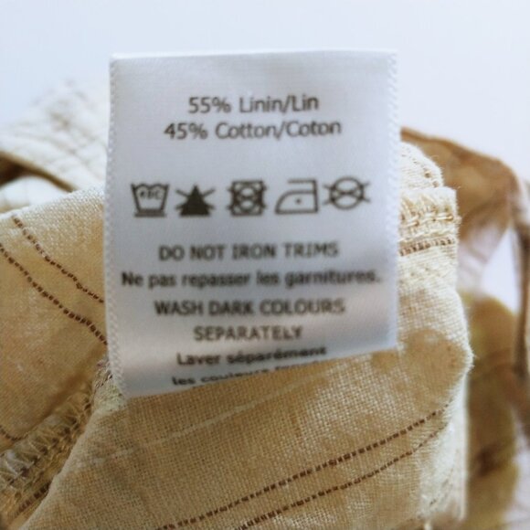 Zip Zap Linen Blend Stripe Camel Romper 12-18 Months - Picture 8 of 10